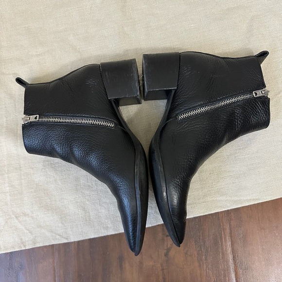 EVERLANE The Boss Boot Booties in Black Pebbled Leather ITALY MADE - Picture 7 of 13
